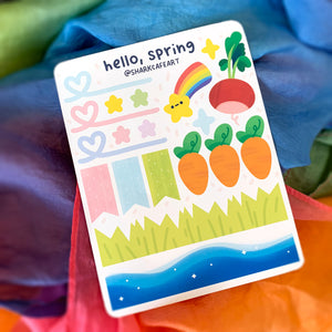 'hello, spring' Stationery Sticker Sheet