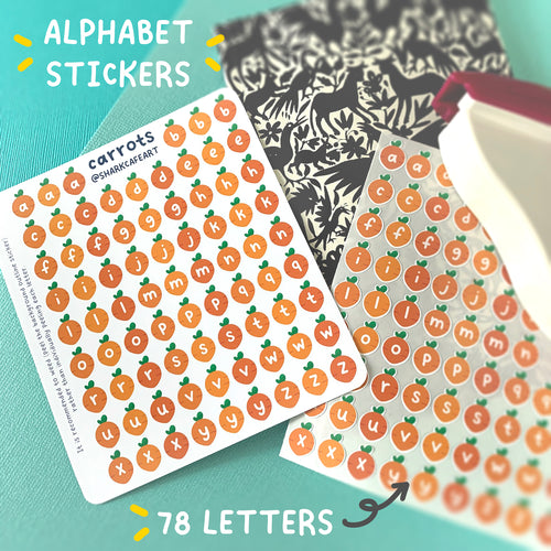 'carrots' Alphabet Stationery Sticker Sheet