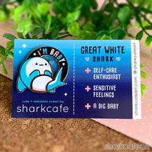 Load image into Gallery viewer, Relatable Shark : I&#39;m Baby | Great White Shark Pin