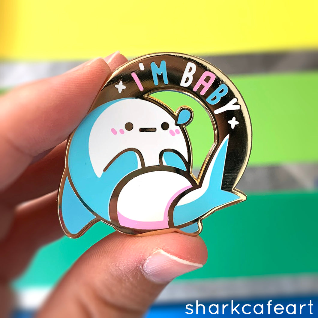 Relatable Shark : I'm Baby | Great White Shark Pin
