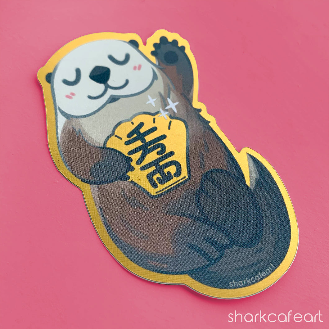 Lucky Awwter | Otter GOLD VINYL Sticker