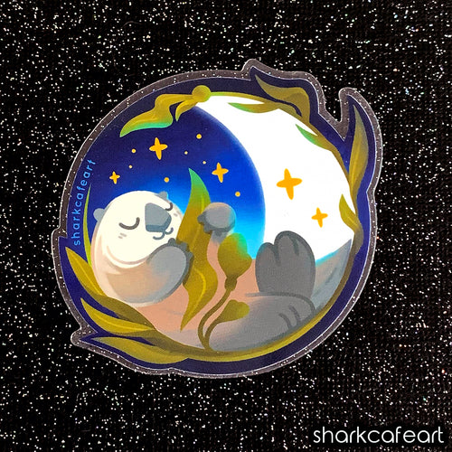 Lunar Otter CLEAR GLOSSY Sticker