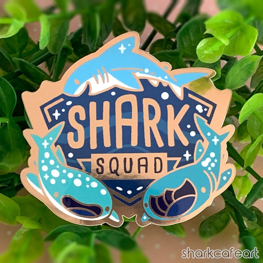 Shark Squad GOLD GLOSSY Sticker