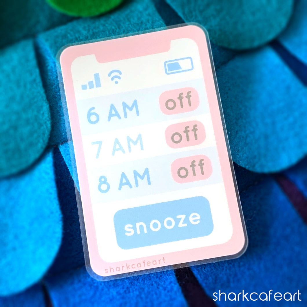 Snooze Phone CLEAR Sticker